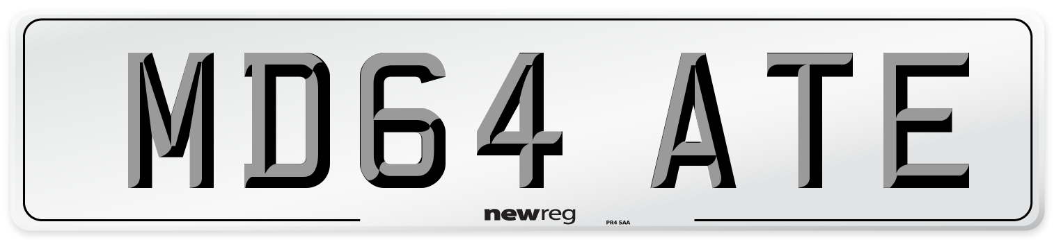 MD64 ATE Number Plate from New Reg